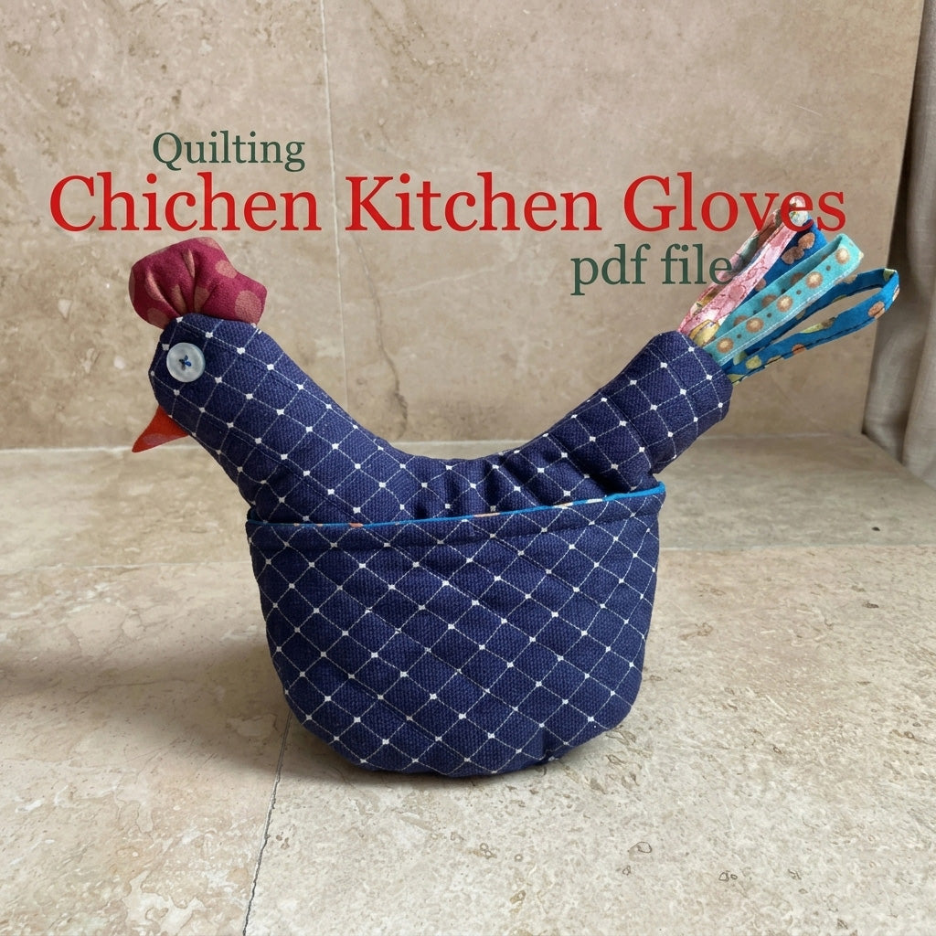 Chicken Pot Holder Pattern PDF | Quilted Oven Mitt