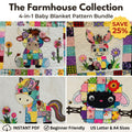 Farmhouse Friends Applique Quilt Pattern Bundle - 4-in-1 Baby Blanket PDF Set