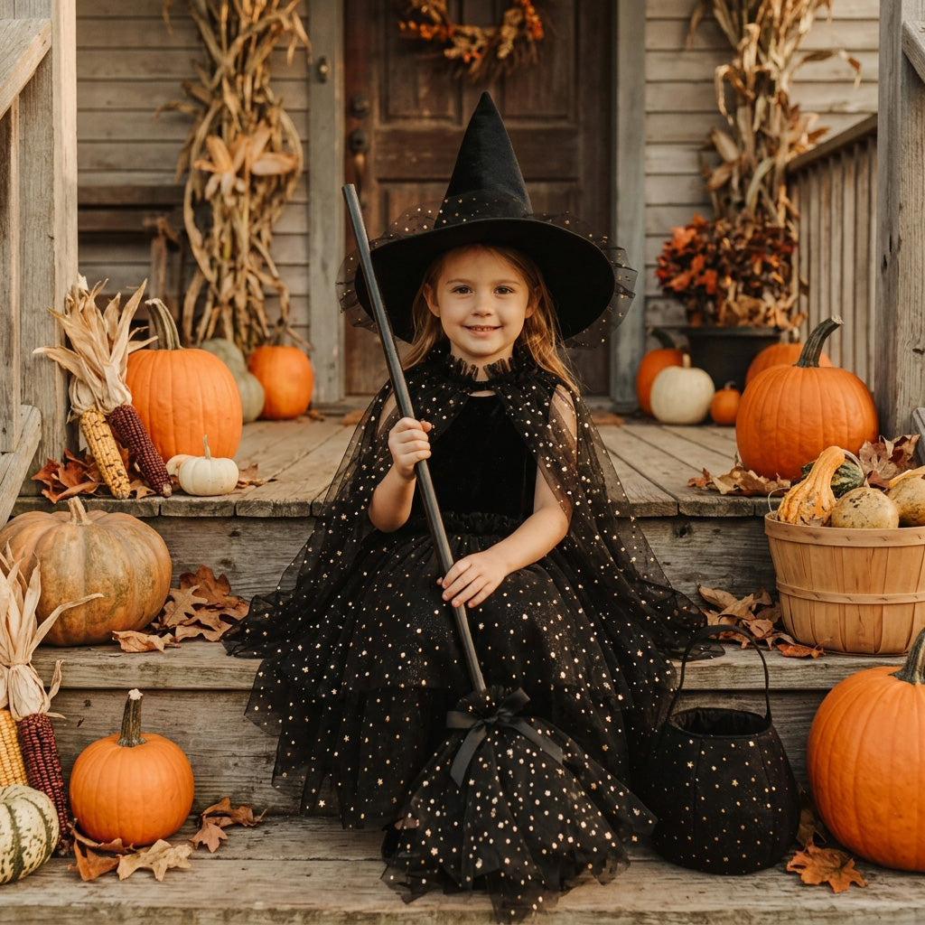 Halloween Witch Costume Sewing Pattern PDF | DIY Kids Witch Costume