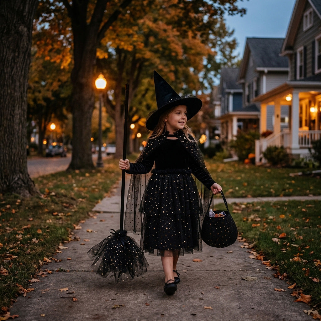 Halloween Witch Costume Sewing Pattern PDF | DIY Kids Witch Costume