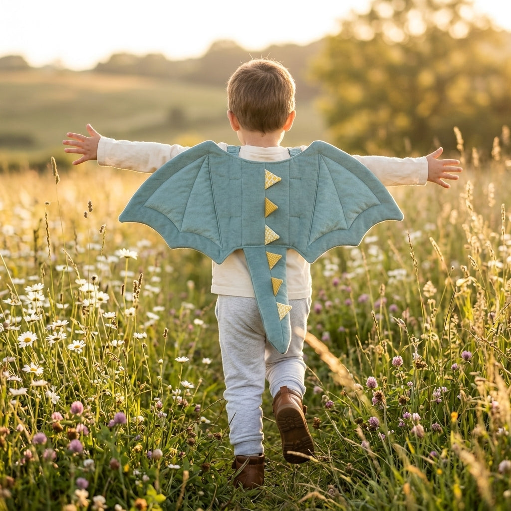Dragon Wings - PDF Sewing Pattern | Quilted Wings for Kids (0-7Y)