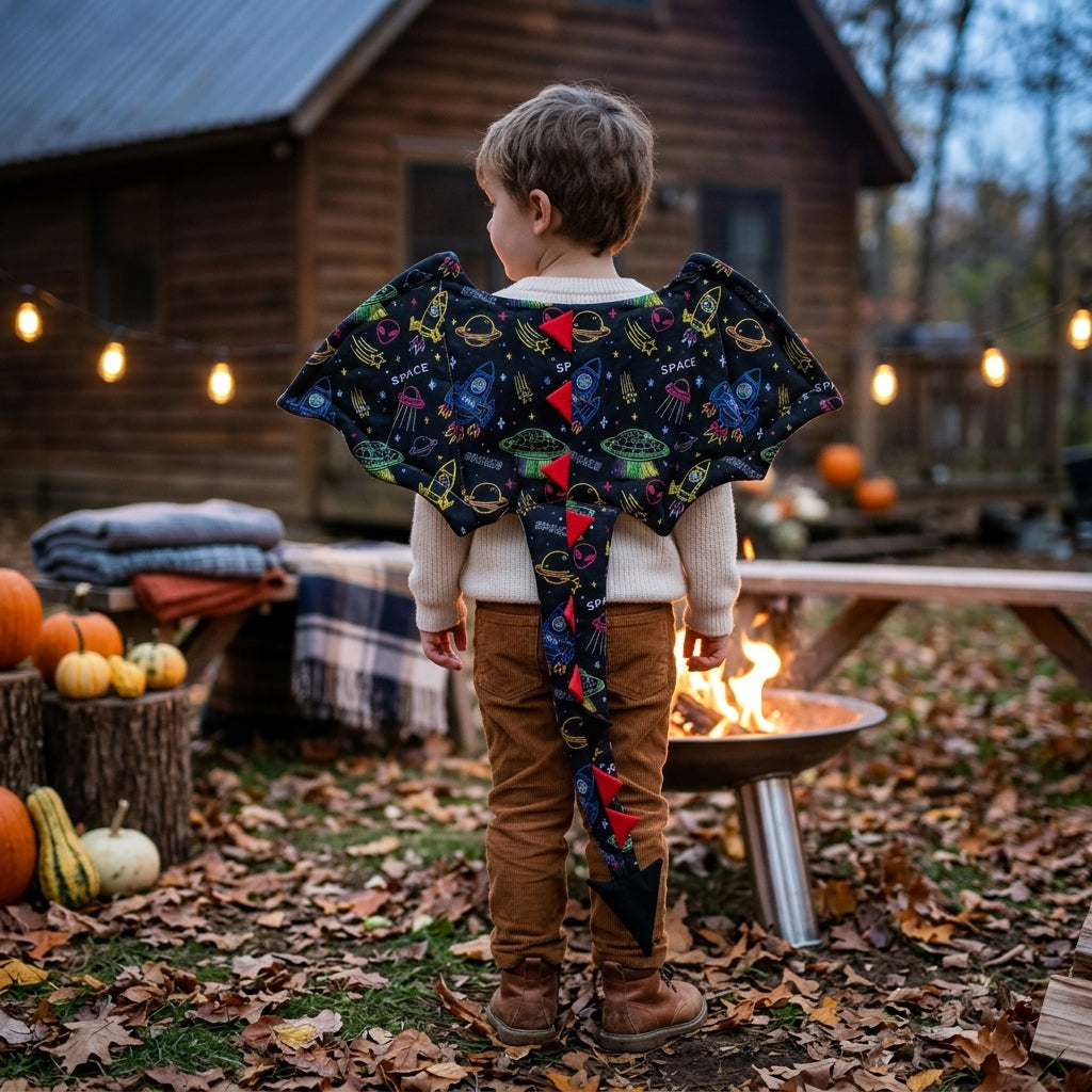 Dragon Wings - PDF Sewing Pattern | Quilted Wings for Kids (0-7Y)