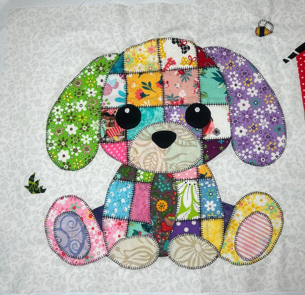 Patchwork Puppy Quilt Pattern PDF Download | Applique Baby Blanket & Dog Lover Quilt