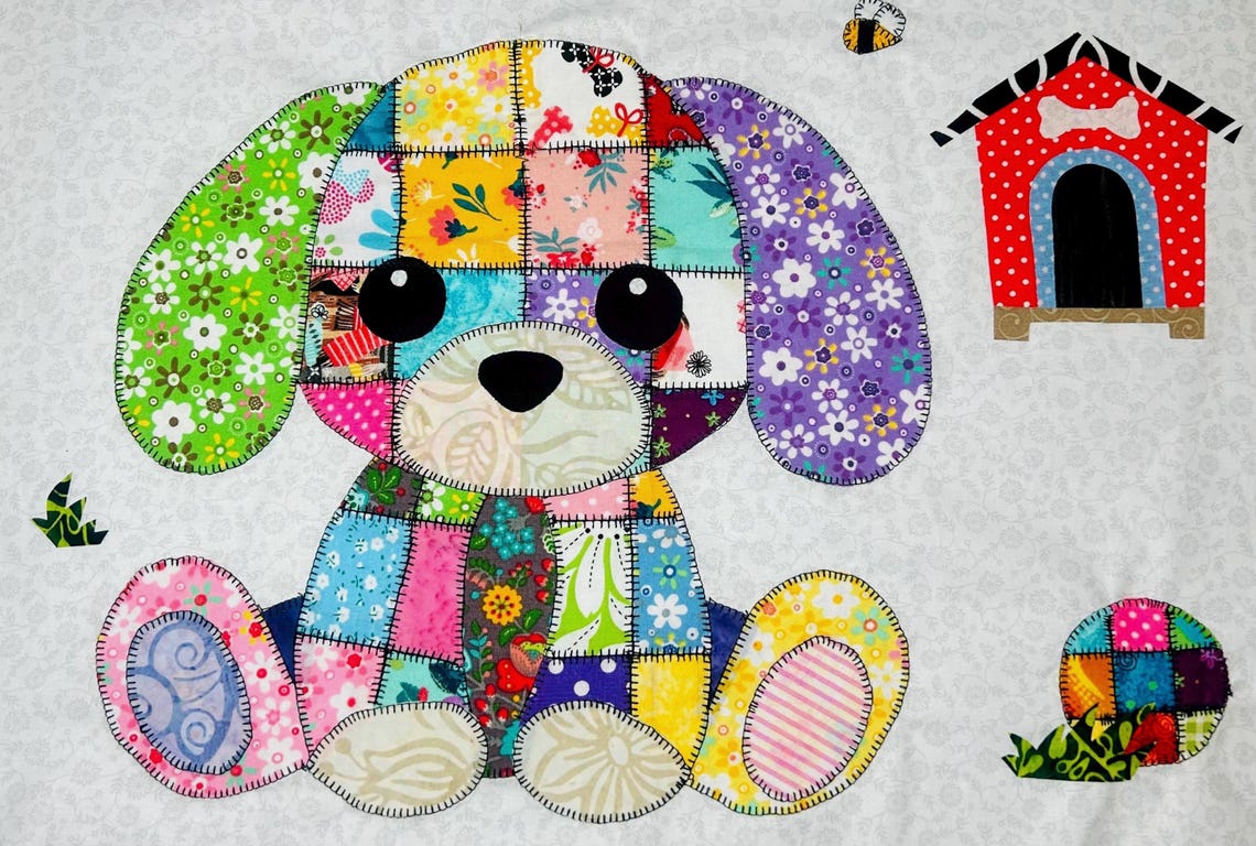 Puppy & Cat Patchwork Quilt Pattern Bundle - Pet Lovers Applique Duo PDF