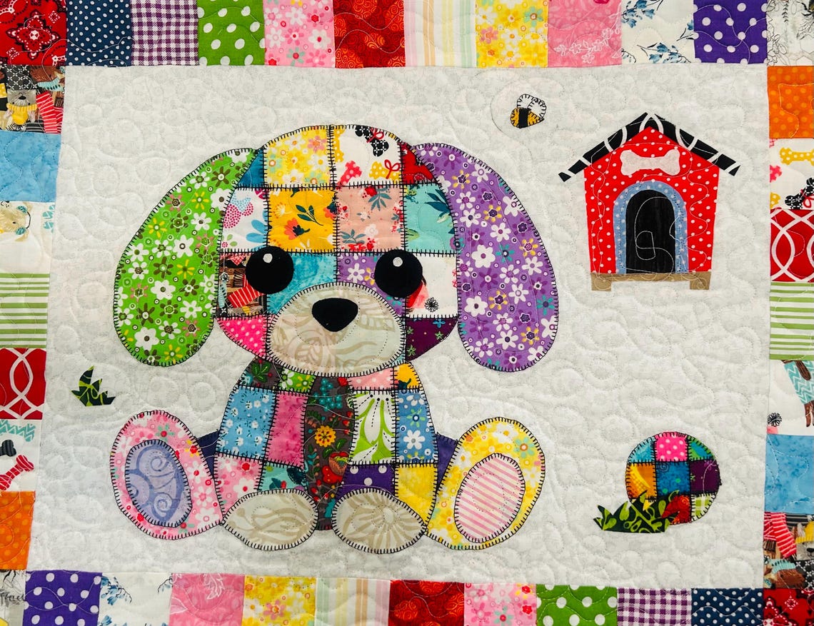 Puppy & Cat Patchwork Quilt Pattern Bundle - Pet Lovers Applique Duo PDF