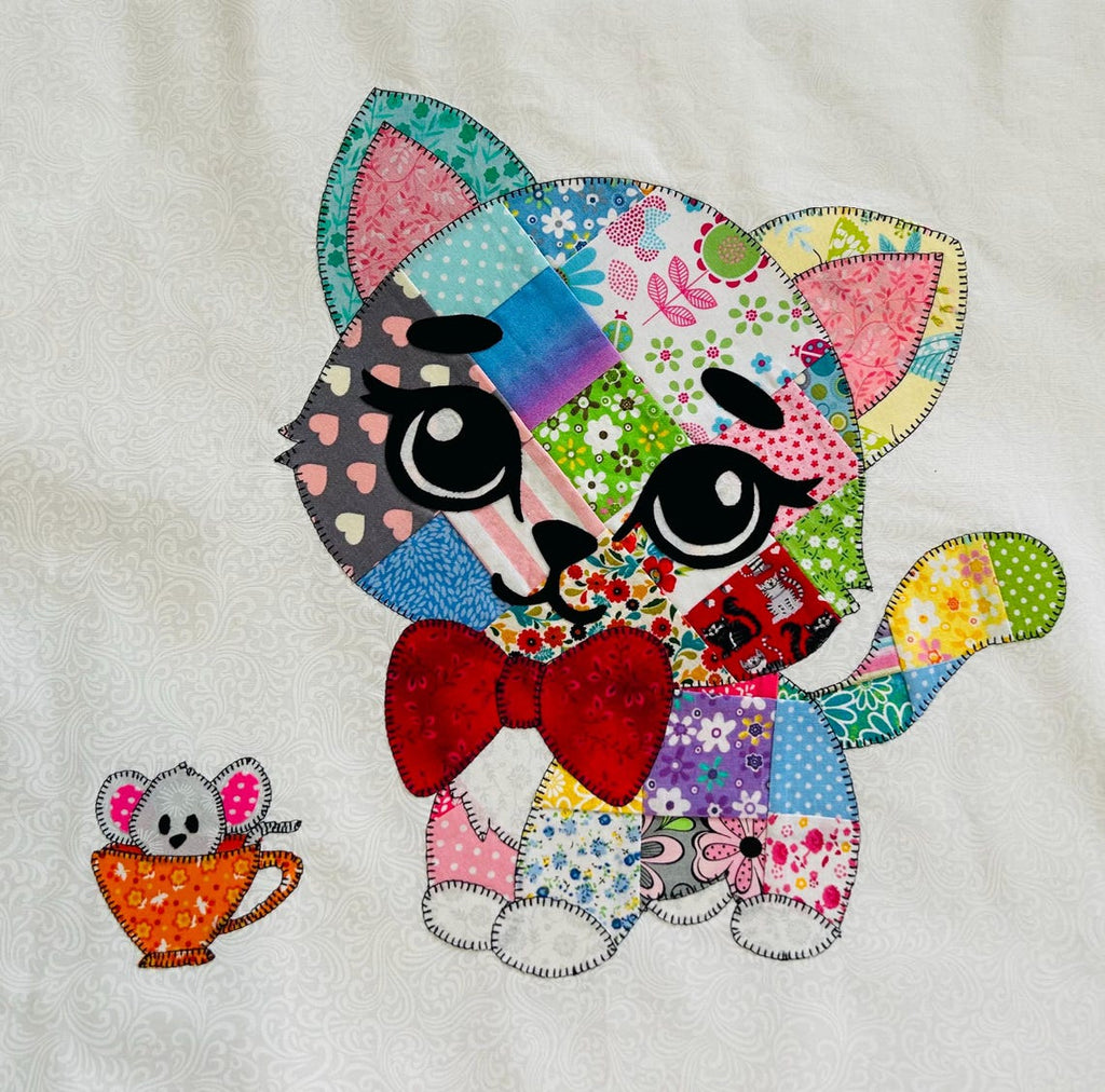 Puppy & Cat Patchwork Quilt Pattern Bundle - Pet Lovers Applique Duo PDF