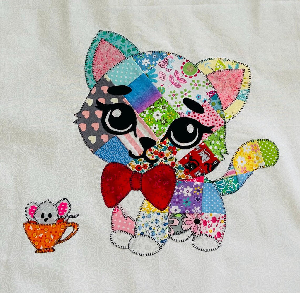Puppy & Cat Patchwork Quilt Pattern Bundle - Pet Lovers Applique Duo PDF