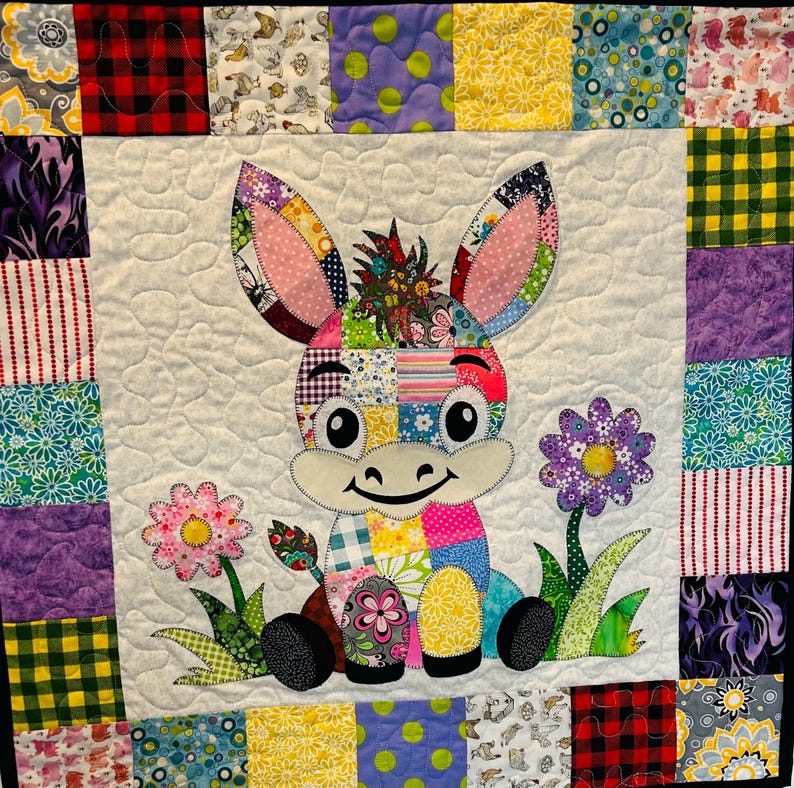 Farmhouse Friends Applique Quilt Pattern Bundle - 4-in-1 Baby Blanket PDF Set